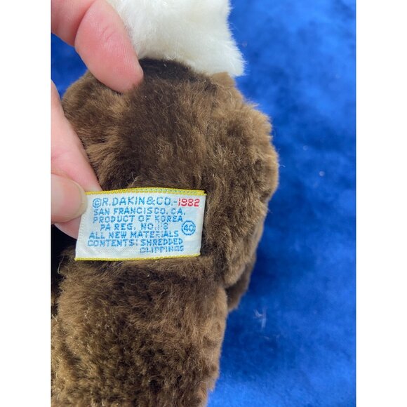 Vintage‎ Dakin Bunny Rabbit 1982 7" Plush Brown Orange Floral Ears Feet Easter - Picture 5 of 6